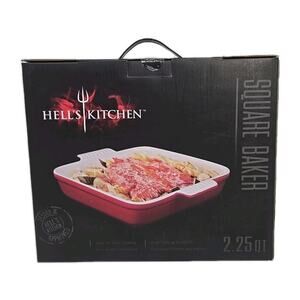 HELL'S KITCHEN Rectangular Baker 2.25 Qt - Red Exterior New in Box VSA
